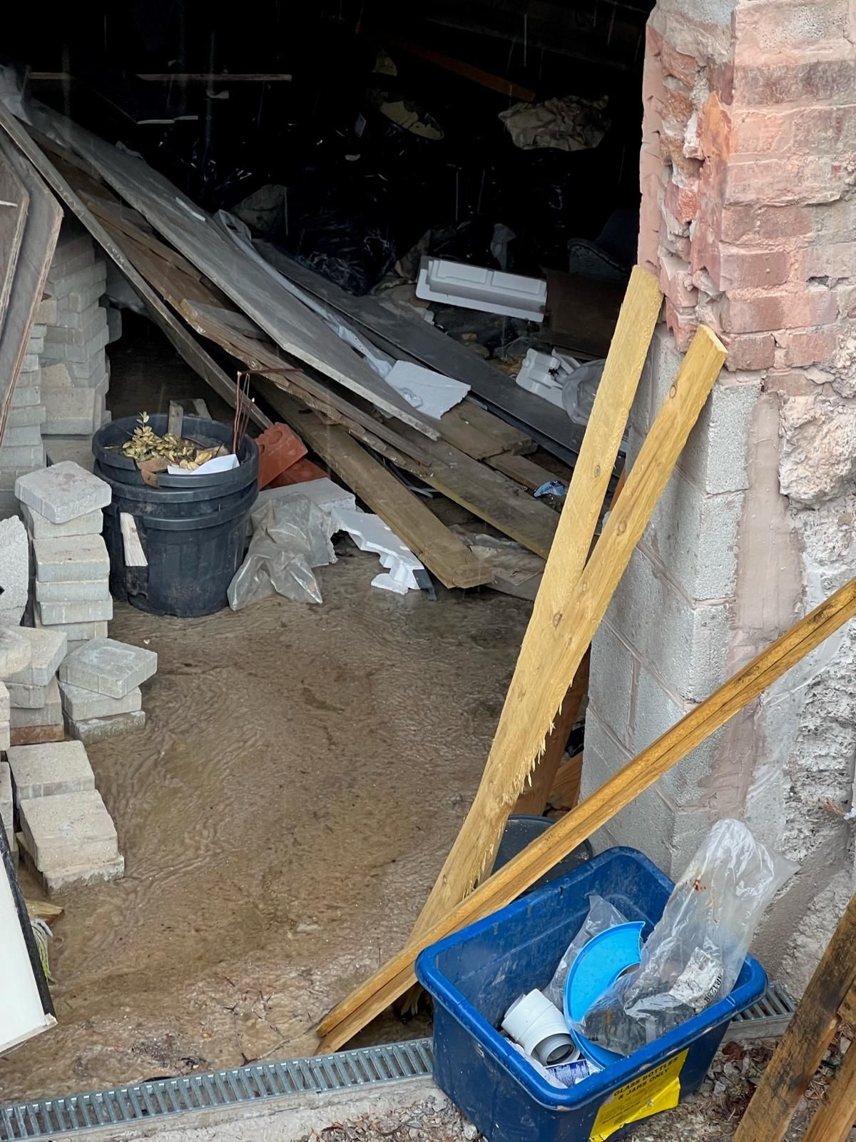 An emptied industrial building void after the removal of waste and redundant plant.